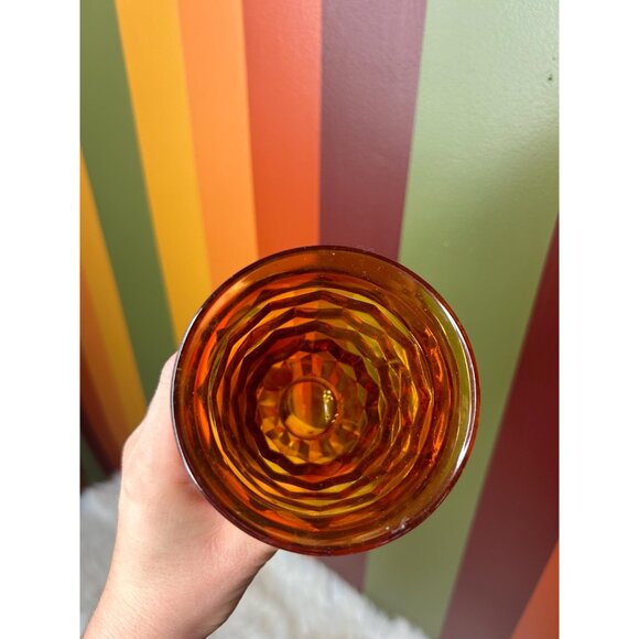 Indiana amber yellow glass Whitehall tall drinking water glasses - Picture 3 of 6